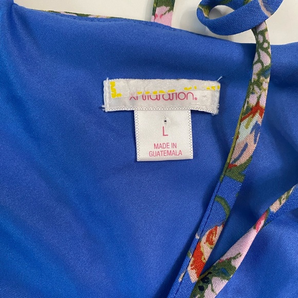 Xhilaration Blue Floral periwinkle Print Strappy Back Shift Summer Dress women’s - Picture 5 of 10